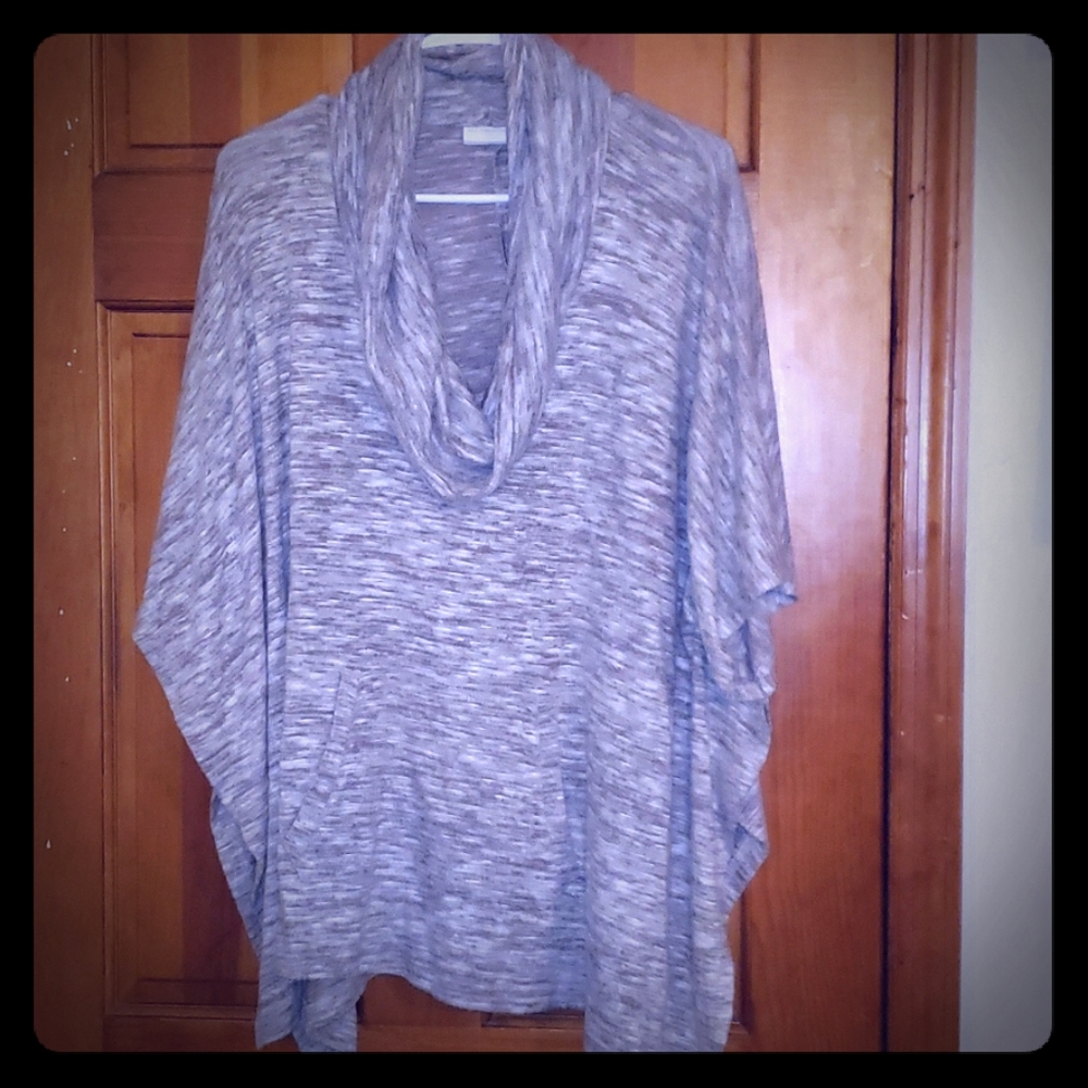 Cowl neck poncho